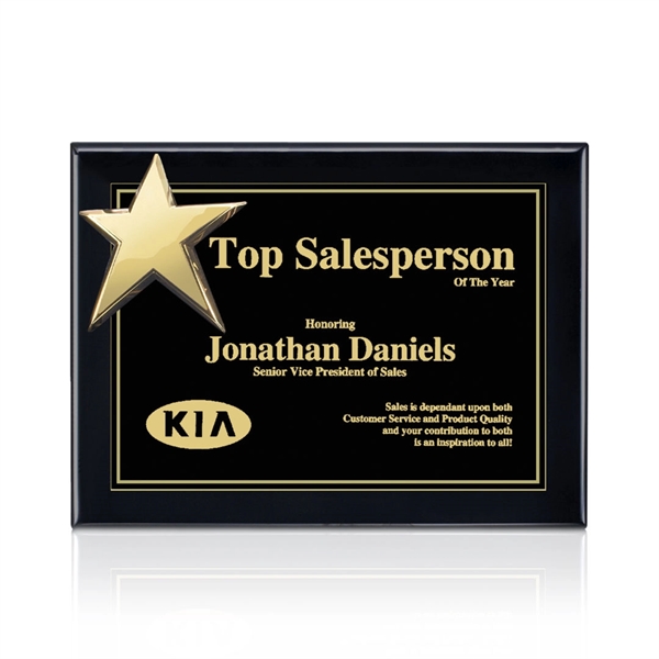 High-Gloss Piano Finish Plaque with Rising Star Ornament... from ASI 84592 St Regis Group / St Regis