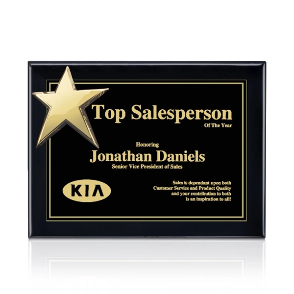 High-Gloss Piano Finish Plaque with Rising Star Ornament... from ASI 84592 St Regis Group / St Regis