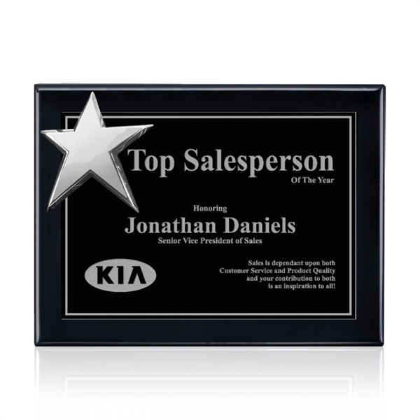 High-Gloss Piano Finish Plaque with Rising Star Ornament... from ASI 84592 St Regis Group / St Regis
