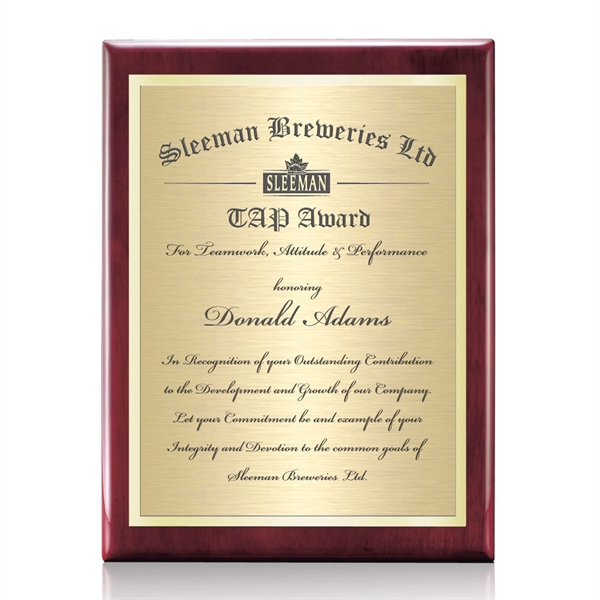 Beautiful Rosewood Plaque double plated with high polished and satin gold... from ASI 84592 St Regis Group / St Regis