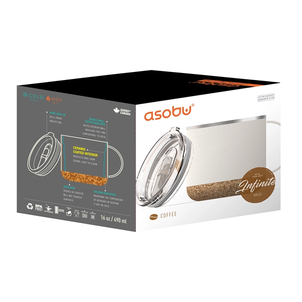 Insulated stainless steel mug with ceramic coated interior and spill proof... from ASI 31518 ADNART