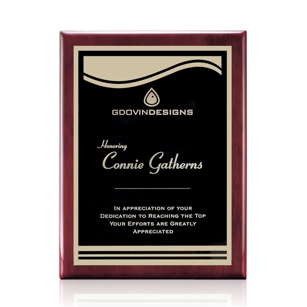 High gloss piano finish rosewood wall plaque with a Marietta plate.... from ASI 84592 St Regis Group / St Regis