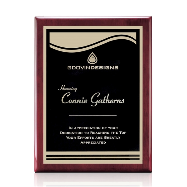 High gloss piano finish rosewood wall plaque with a Marietta plate.... from ASI 84592 St Regis Group / St Regis