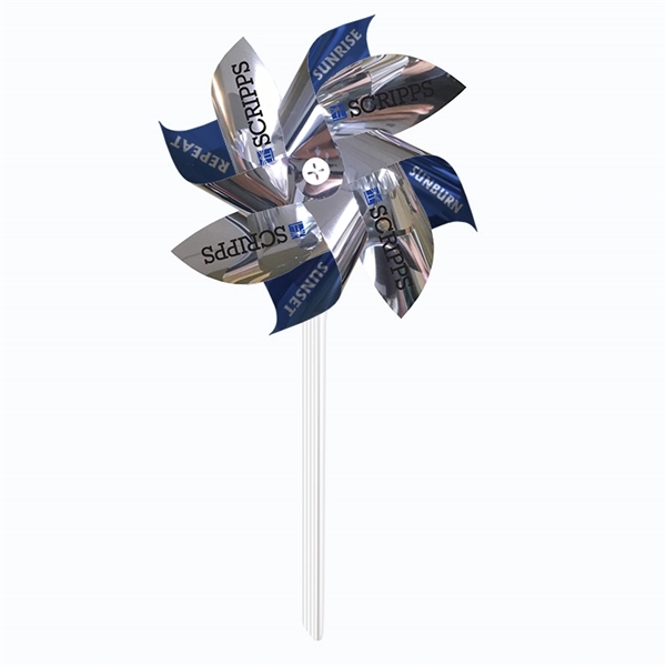 Silver Mylar Pinwheel with 8 Propellers approximately 7" diameter... from ASI 68207 MAC Specialties Ltd / Sport Products Sport Products Plus