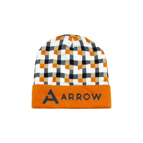Jacquard 8" acrylic beanie with ability to add cuff and pom-pom.... from ASI 45657 Pop! Promos