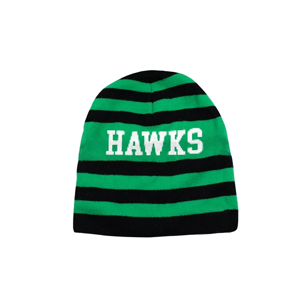 Jacquard 8" acrylic beanie with ability to add cuff and pom-pom.... from ASI 45657 Pop! Promos