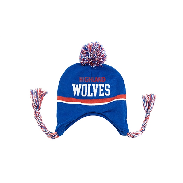 Acrylic beanie with pom pom and ear strings... from ASI 45657 Pop! Promos
