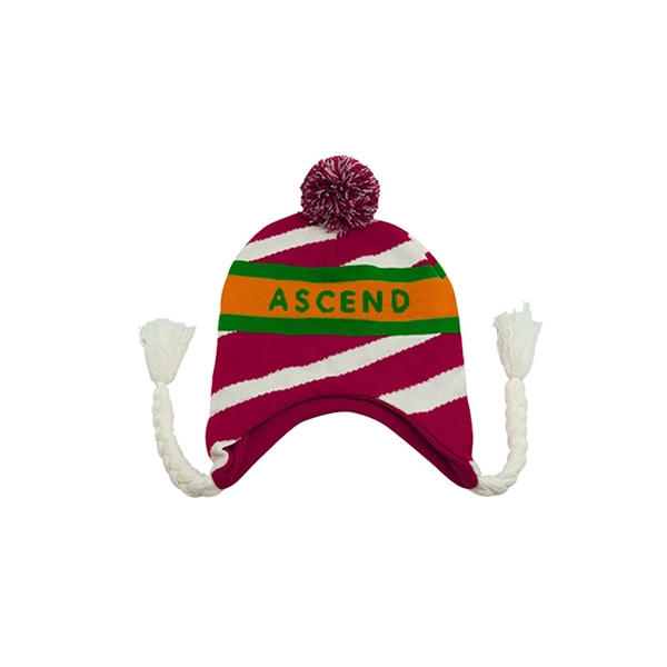 Acrylic beanie with pom pom and ear strings... from ASI 45657 Pop! Promos