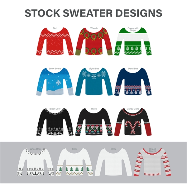 2.5" die cast zinc alloy Christmas ugly sweater two-sided hanging ornament.... from ASI 52263 EMT / EMT EMT EASY