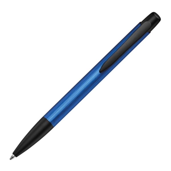 Brushed aluminum ballpoint pen with black trim.... from ASI 84592 St Regis Group