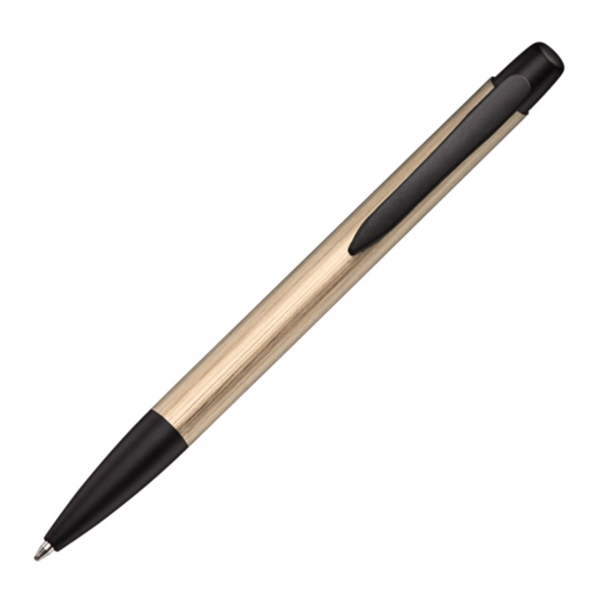 Brushed aluminum ballpoint pen with black trim.... from ASI 84592 St Regis Group