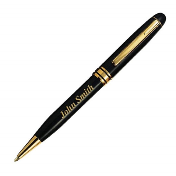 Metal twist-action ballpoint pen with gold trim.... from ASI 84592 St Regis Group
