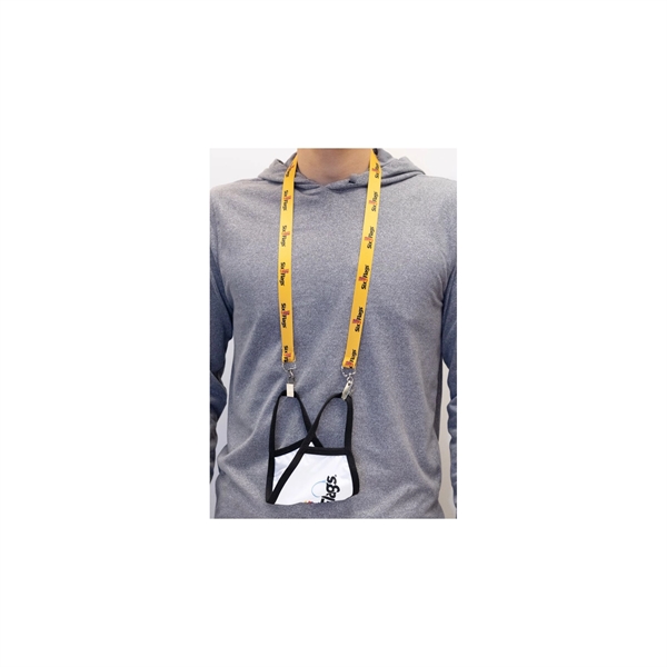 Reusable two-ply face mask with 3/4" thick lanyard cord with sublimated... from ASI 30250 AZX Sport USA