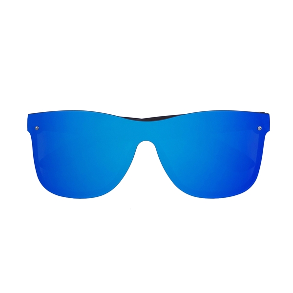 Frameless-style wood tone reflective sunglasses with UV400 protection and shatterproof construction.... from ASI 90807 Tekweld