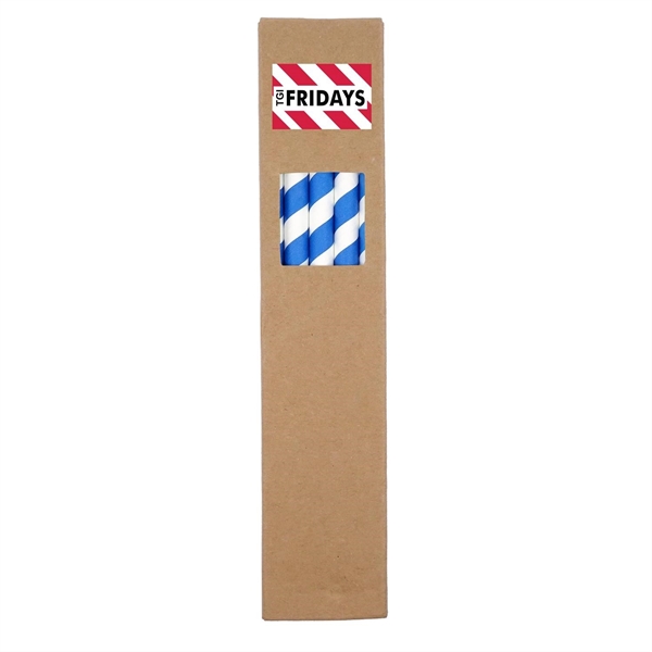 10 pack of 1.325" x 7.75" biodegradable paper straws in paper... from ASI 90807 Tekweld