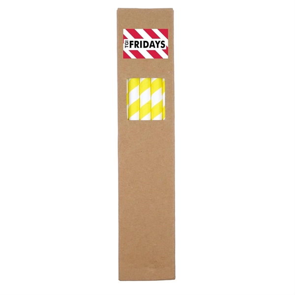 10 pack of 1.325" x 7.75" biodegradable paper straws in paper... from ASI 90807 Tekweld
