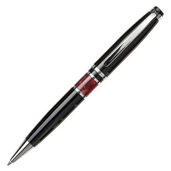 Metal twist-action ballpoint pen with chrome trim and marble accent... from ASI 84592 St Regis Group