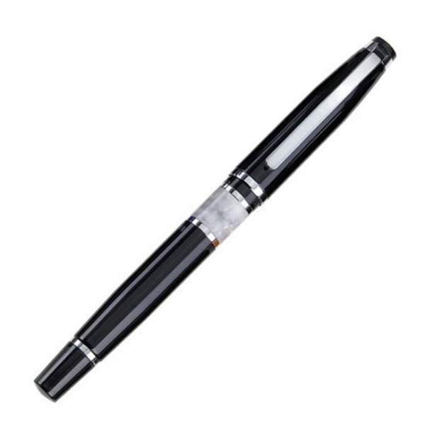Metal rollerball  pen witrh chrome trim and marble accent... from ASI 84592 St Regis Group