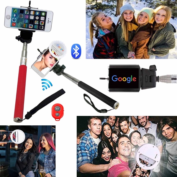 Selfie Ring Light + Selfie Stick + Bluetooth Remote Shutter... from ASI 79909 Promotek