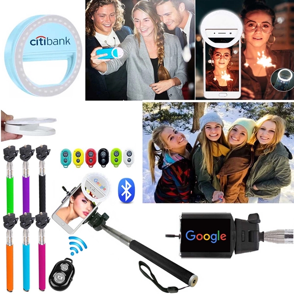 Selfie Ring Light + Selfie Stick + Bluetooth Remote Shutter... from ASI 79909 Promotek