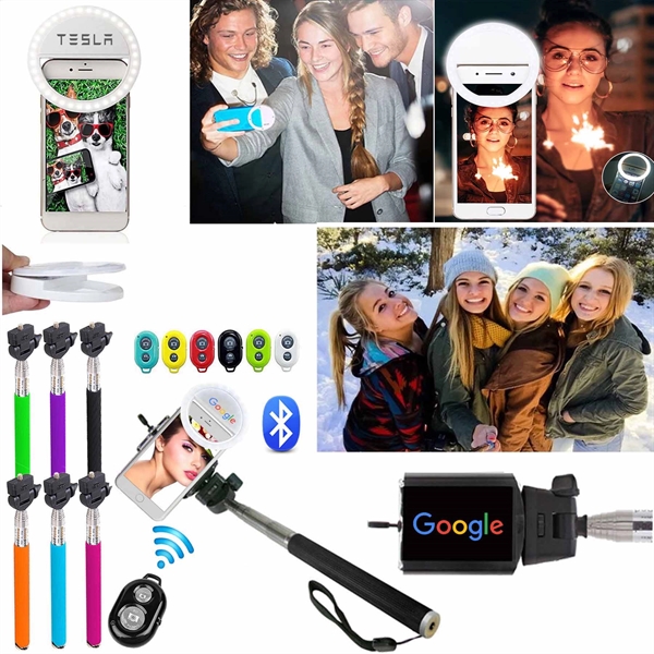 Selfie Ring Light + Selfie Stick + Bluetooth Remote Shutter... from ASI 79909 Promotek