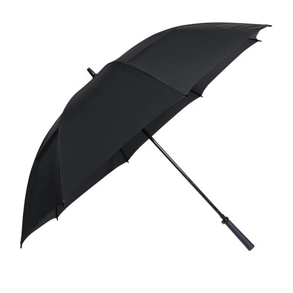 Manual open golf umbrella with 62" arc, fiberglass frame, rubber handle... from ASI 76730 Peerless Umbrella Co Inc / Threads By Peerless