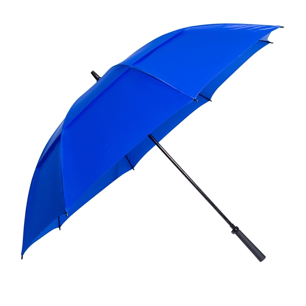 Manual open golf umbrella with 62" arc, fiberglass frame, rubber handle... from ASI 76730 Peerless Umbrella Co Inc / Threads By Peerless