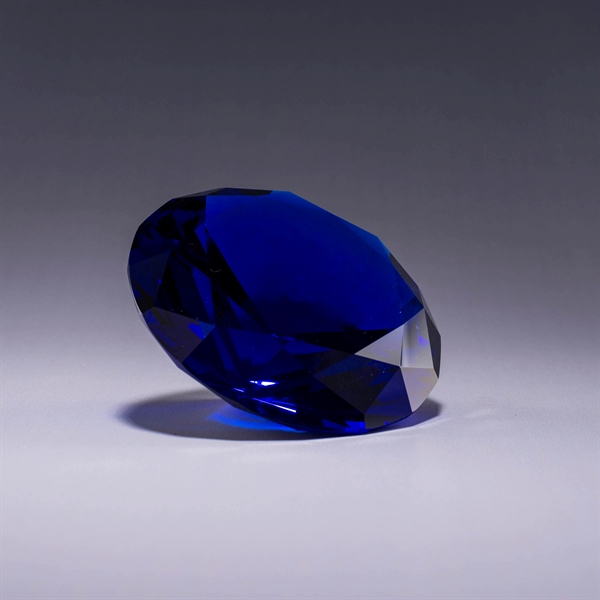 Diamond shaped paperweight made of pure optic crystal with deep etch... from ASI 62985 J. Charles / J. Charles