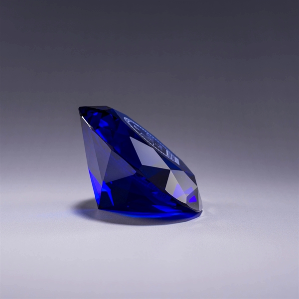 Diamond shaped paperweight made of pure optic crystal with deep etch... from ASI 62985 J. Charles / J. Charles