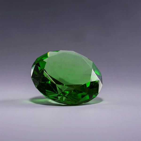 Diamond shaped paperweight made of pure optic crystal with deep etch... from ASI 62985 J. Charles / J. Charles