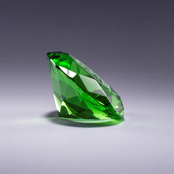 Diamond shaped paperweight made of pure optic crystal with deep etch... from ASI 62985 J. Charles / J. Charles