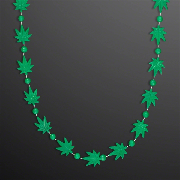 Weed Necklace Pot Leaf with Medallion (NON-Light Up); Imprint Pricing... from ASI 34194 ALightPromos