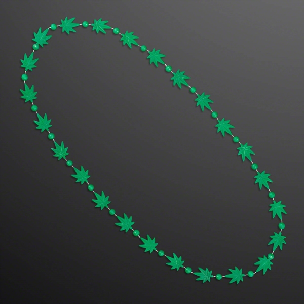 Weed Necklace Pot Leaf with Medallion (NON-Light Up); Imprint Pricing... from ASI 34194 ALightPromos