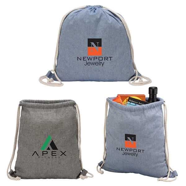 Huron Recycled Cotton Drawstring Tote... from ASI 67866 Logomark/Valumark