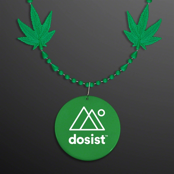 4-Charm Pot Leaf Necklace with Medallion (Non-Light Up); Imprint Pricing... from ASI 34194 ALightPromos