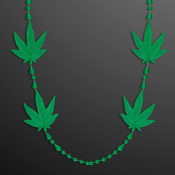 4-Charm Pot Leaf Necklace with Medallion (Non-Light Up); Imprint Pricing... from ASI 34194 ALightPromos
