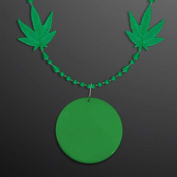 4-Charm Pot Leaf Necklace with Medallion (Non-Light Up); Imprint Pricing... from ASI 34194 ALightPromos