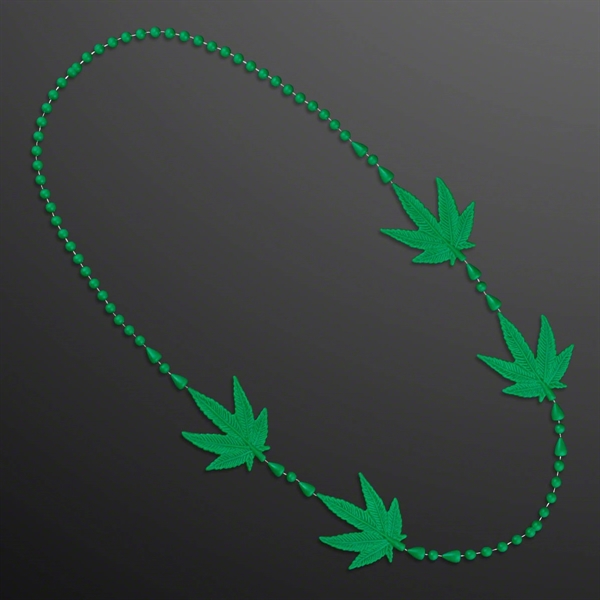 4-Charm Pot Leaf Necklace with Medallion (Non-Light Up); Imprint Pricing... from ASI 34194 ALightPromos