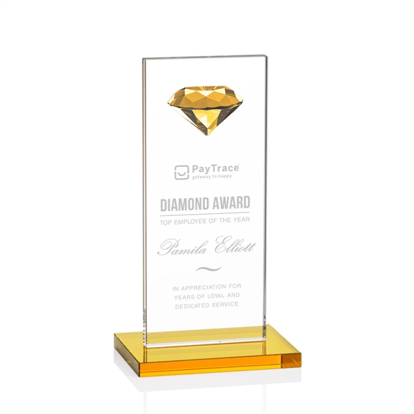 Dazzling Diamond Award Features a multi-faceted Amber Optical Diamond ornament perched... from ASI 84592 St Regis Group / St Regis