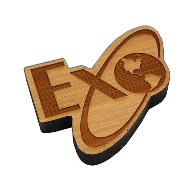 Custom shaped bamboo magnet with laser etching.... from ASI 72521 Morris Magnets / Laser Cuts