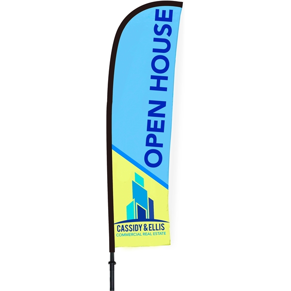 26" x 79" blade-shaped 200 Denier nylon two-sided banner with pole... from ASI 36558 Aprons, Etc.