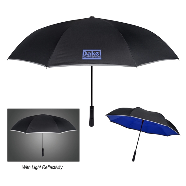 Inversion umbrella with an inverted design, contrasting underside, and reflective edge.... from ASI 61125 Hit Promotional Products / Hit®
