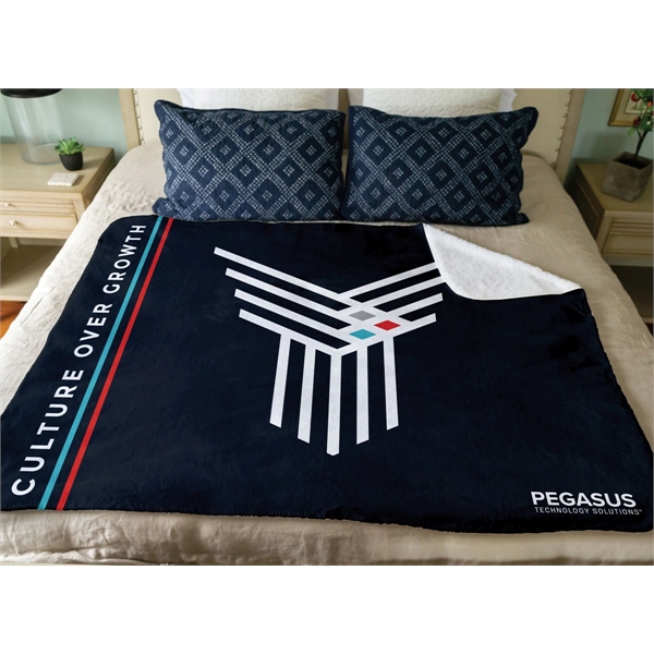 Full-color faux lambswool throw. Edge to edge printing, 100% polyester. 50"... from ASI 79750 Pro Towels / Pro Vision