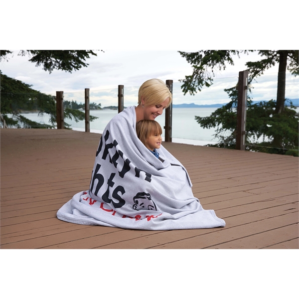 Cotton/polyester blanket with smooth jersey fabric on one side and cozy... from ASI 79750 Pro Towels