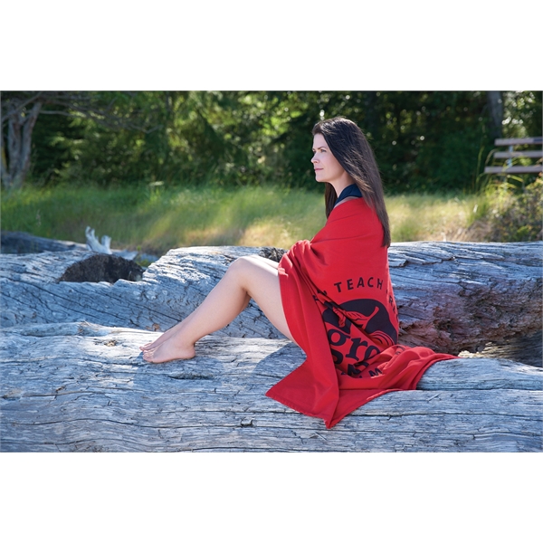 Cotton/polyester blanket with smooth jersey fabric on one side and cozy... from ASI 79750 Pro Towels