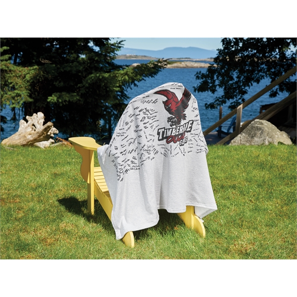 Cotton/polyester blanket with smooth jersey fabric on one side and cozy... from ASI 79750 Pro Towels