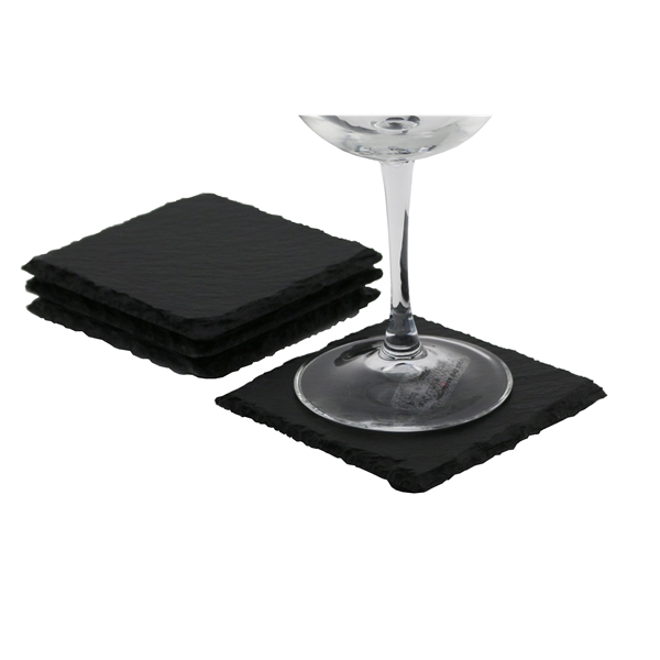 Slate Square Coaster Set of 4/ Mineral Finish... from ASI 55450 Franmara Inc