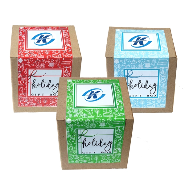 Boxed holiday themed fidget survival kit with fun foam putty, plastic... from ASI 63549 Jornik Manufacturing Corp / Jornik