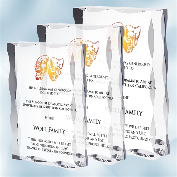 Waved edge rectangle photo plaque made of acrylic in several sizes... from ASI 47791 Best Deal Awards