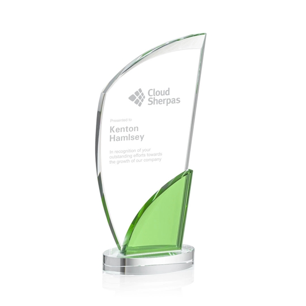 The large beveled sail shape of clear optical crystal is accented... from ASI 84592 St Regis Group / St Regis